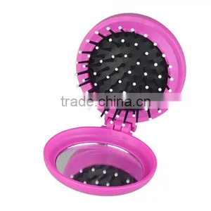 Customized Logo Girls Single Mirror With Comb Pocket Makeup Compact Mirror thumbnail-6