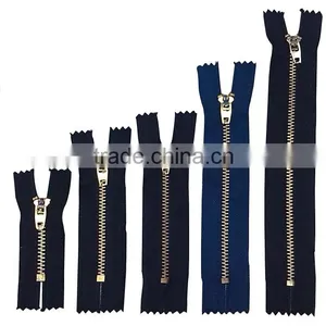 3# Auto Lock Close End Bronze Metal Zipper for Jeans Wholesale Cloth Accessories Zipper thumbnail-1