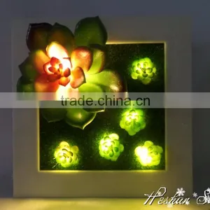 2016 New Product Christmas Home Decoration Artificial Succulent With Led Light for Home Art Decoration thumbnail-1