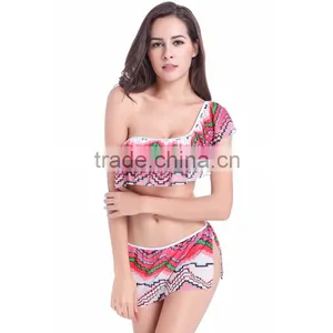 Women's Falbala Bikini Lady Push-up Padded Bra Bathing Suit Swimwear thumbnail-3