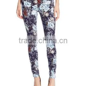 2014 Sexy Close-fitting Leisure Shivering Floral High Waist Jeans thumbnail-1