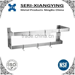NSF Approval Stainless Steel Double Bar Pot Rack With Hooks thumbnail-1