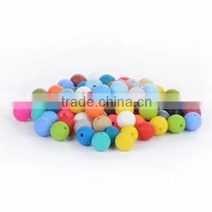 2016 New Marble Grey Color Silicone Round Beads Silicone Round Teething Beads thumbnail-3