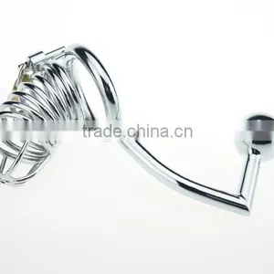 Sex Product For Men Penis Lock Ring Fittings Locking Jewelry Armoire Retractable Steel Cable Lock thumbnail-4