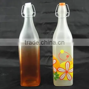1000ml Square Shape and Frosted Glass Milk Bottle thumbnail-1