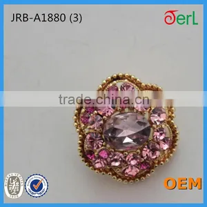 New Fashion Custom Pearl Crystal Rhinestone Button for Fur Leather Clothing thumbnail-4