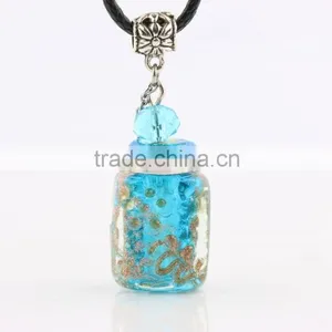 Glow in Dark Square Shape Essential Oil Diffuser Perfume Bottle Pendant Aromatherapy Essential Oil Pendant Jewelry thumbnail-3
