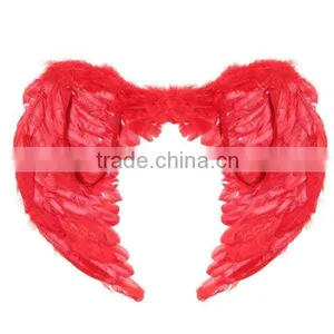 Black Red White Halloween Christmas Festival Celebration Party Show Feather Wing thumbnail-2