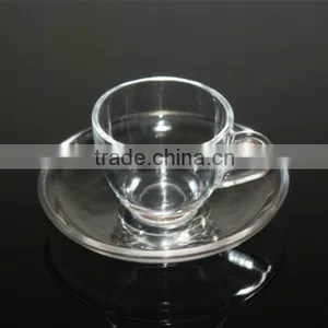 Glass Cups With Saucer Tea Cups Glass Coffee Cup With Saucer thumbnail-1