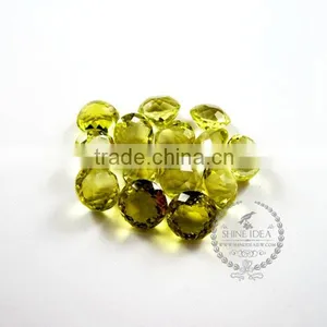 14-14.5mm Round Faceted Cut Natural Lemon Quartz Semi Precious Loose Stone Gemstone Diy Ring,earrings Cabochon 4110103 thumbnail-1