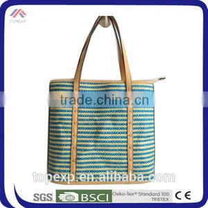 Leather Handles Straw Bag Summer For Adults thumbnail-6
