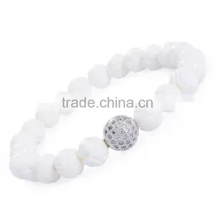 Moon Bodhi Seed Stretch Bracelet Buddhism Prayer Beads Mala White thumbnail-2