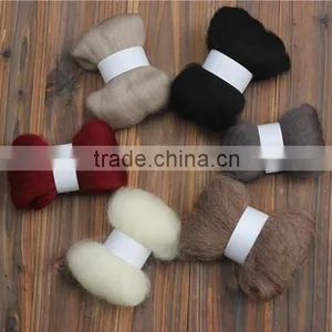 Dyed Neat Wool Top16.5-32 Mic,65-110mm,black and Colored thumbnail-2