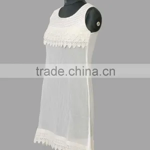 Girls Embroidery Top With White Lace thumbnail-1
