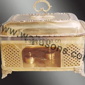 New Design Handmade Chafing Dish for Sale | Top Quality Weddings Used Chafing Dish | Brass Plated Chafin g Dish thumbnail-2