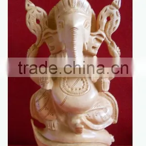Wooden Handicrafts Wood Carving Hindu God Ganesha Statue thumbnail-1