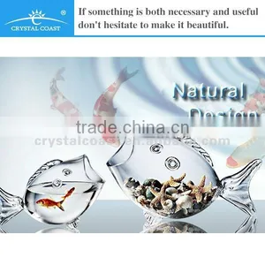 Fish Shape Type Bowl Vase, Glass Fish Vase thumbnail-1