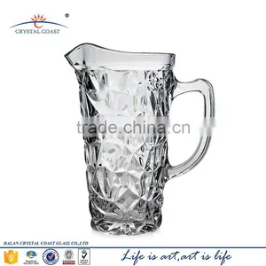 Cheap Clear Decorative Iceberg Beer Water Glass Pitcher With Handle thumbnail-1
