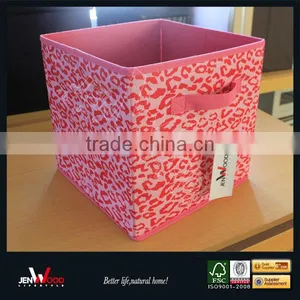 Pink Print Non-woven Foldable Collapsible Storage Bin & Box thumbnail-1