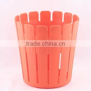 Plastic Wood Line Basket Trash Can Dustbin Trash Bin thumbnail-4