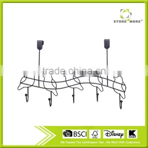 Store More Heavy Duty Over the Door Black 5 Hooks Organizer Rack thumbnail-1