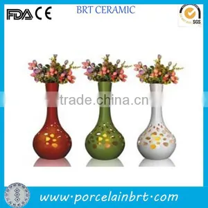 Ceramic Flower Vase Shaped Tea Light Candle Holder thumbnail-1