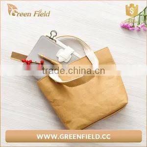 Professional Manufacture OEM Design Washable Kraft Paper Bag Handbag Style Paper Bag thumbnail-5
