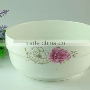 Chaozhou Supplier Stocked Wholesale 7.87inch White Ceramic Bowls With Flower Decal Household Bowls thumbnail-1