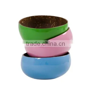 High Quality Eco Friendly Vietnamese Lacquer Natural Inside Outside Color Coconut Bowl thumbnail-1