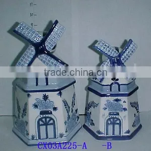 Porcelain Windmill-ceramic Windbell-stoneware Deco thumbnail-1