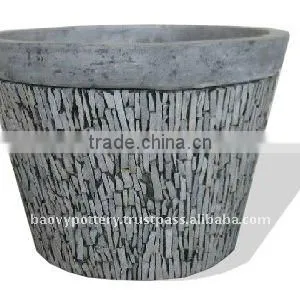 Light Concrete With Stone Planter thumbnail-1