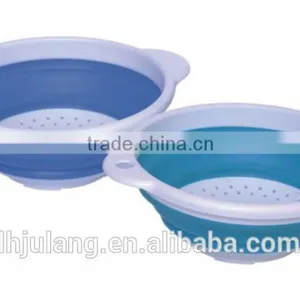 Foodgrade Plastic Foldable Colander for Kitchen /Plastic Collapsible Colander Strainer thumbnail-1