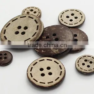 Round Coconut Button/ Coconut Shell Button, Handmade and Fashionable thumbnail-3