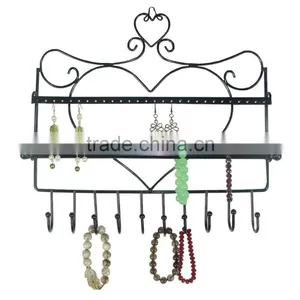 Wall Mount Heart Shape Jewelry Organizer Hanging Earring Holder thumbnail-1