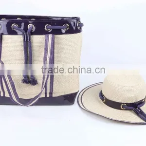 2015 New Style Summer Women Paper Straw Hat and Shoulder Bag Set thumbnail-1
