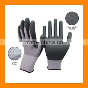 15 Gauge Seamless Knit Nylon Spandex Micro Foam Nitrile Gloves For Industrial Safety Work thumbnail-2