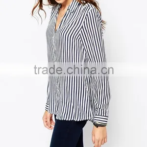 China Factory OEM ODM 2015 New Fashion Customized Stripe Shirt With Long Sleeve thumbnail-3