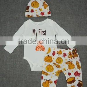 Wholesale Gifts Infants Toddlers Bodysuit and Pants Baby 3 Pcs Set thumbnail-3