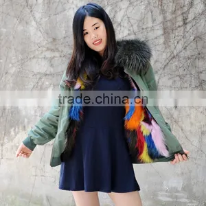 CX-G-P-17C Fox Fur Lining Genuine Fur Parka Winter Parka Coat thumbnail-1