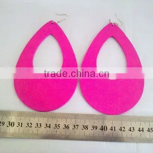 Shiny Big Hoop Earrings, Fashion Oversized Wood Earring, Europe Style thumbnail-1