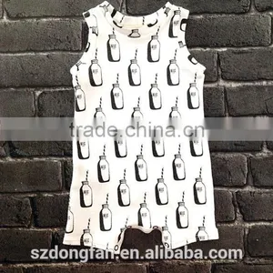2016 Spring New Arrive Baby Black And White Milk Romper Newborn Baby Playsuit thumbnail-1