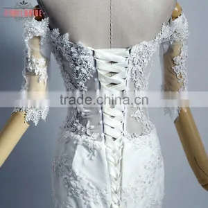2017 China Manufacturer Bride Wedding Dress White Appliques thumbnail-4