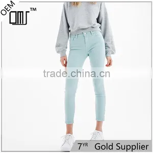 Korean Fashion Designs Casual Pure Color Skinny Fit Trousers Womens thumbnail-1