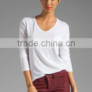 Long Sleeve Blank Tee Shirts Woman thumbnail-1