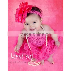 Newborn Baby Girls Hot Pink Crochet Tube Top NB-12M thumbnail-1