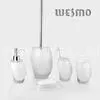 5 Piece Break Resistance Decorative Home White Polyresin Bathroom Sets thumbnail-1