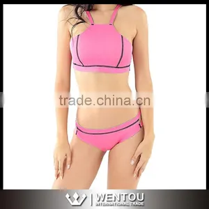 Wholesale Fashion Pink Neoprene Bikini thumbnail-2