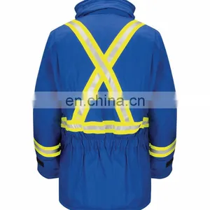 Red 100%cotton 3m Reflective Winter Safety Reflective Jacket for Electrician thumbnail-6