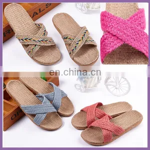 Wholesale New Arrival Women Flax Slipper Plain Slippers Slip on 2017 thumbnail-1
