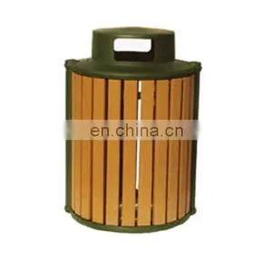 2016 New Recycle Wood Composite WPC Trash Can Water-proof Sun Block Convinence Outdoor thumbnail-3